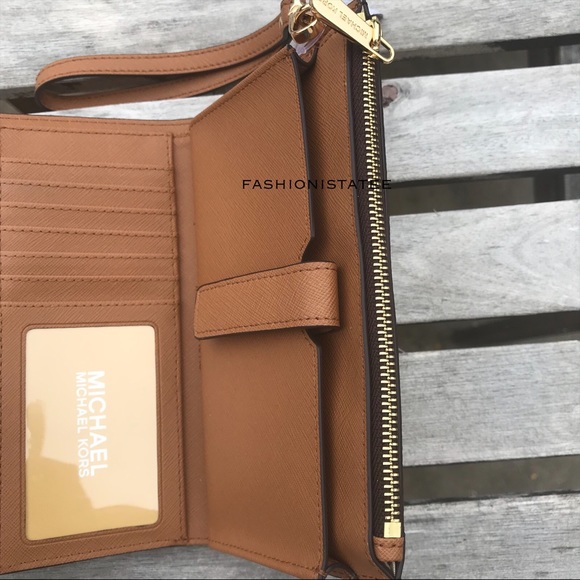 Michael Kors double zip wallet NWT brown acorn - Picture 6 of 7